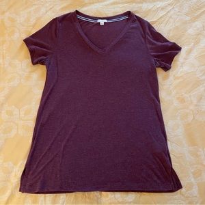 Gap Burgundy V-Neck T-Shirt